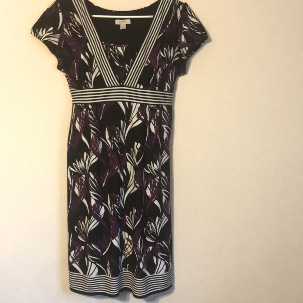Loft short sleeve dress, S-M, multicolored